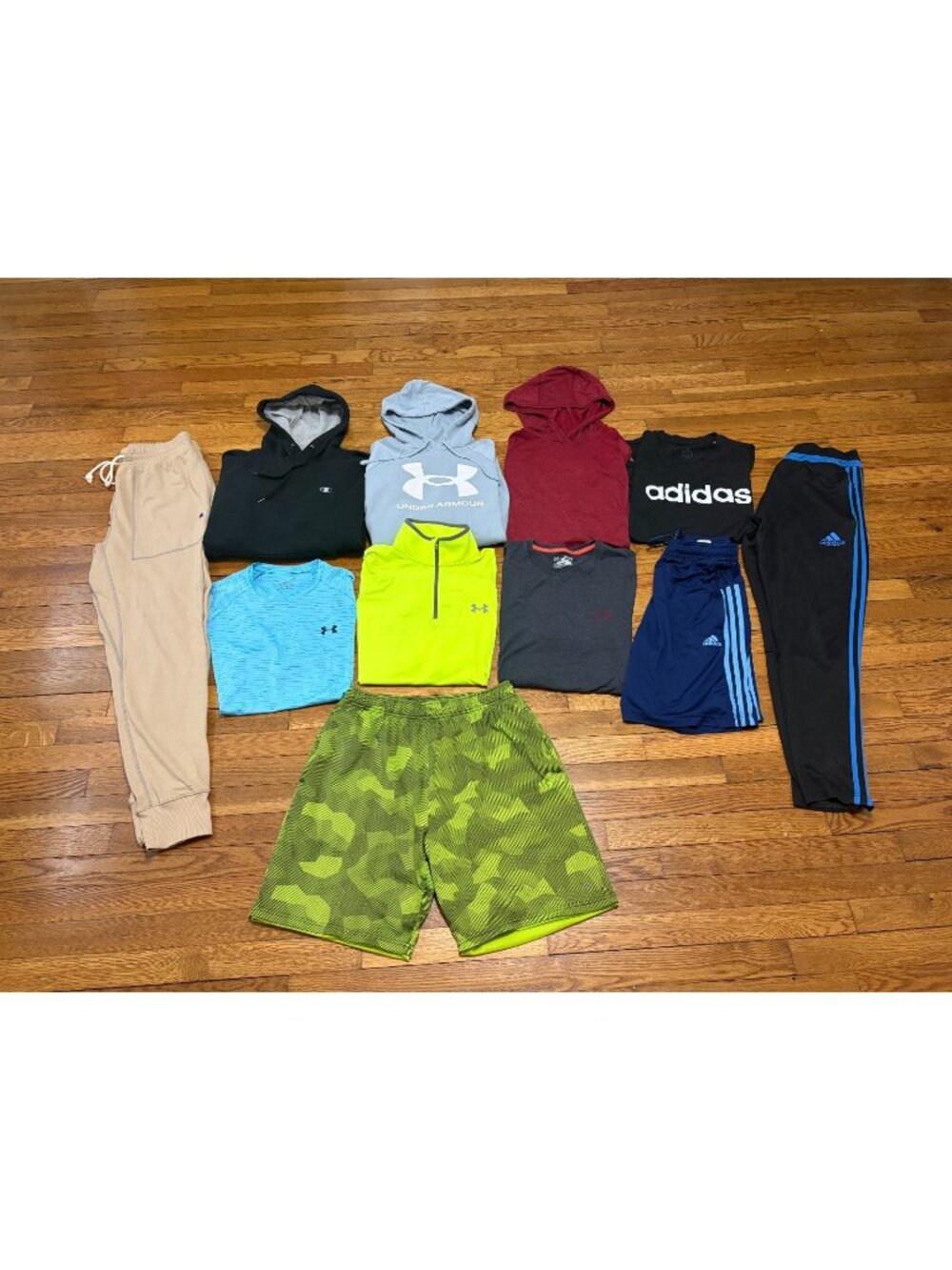 Mens Athletic Lot Size Medium Under Armour Adidas 11PCS Workout Gym Clothing